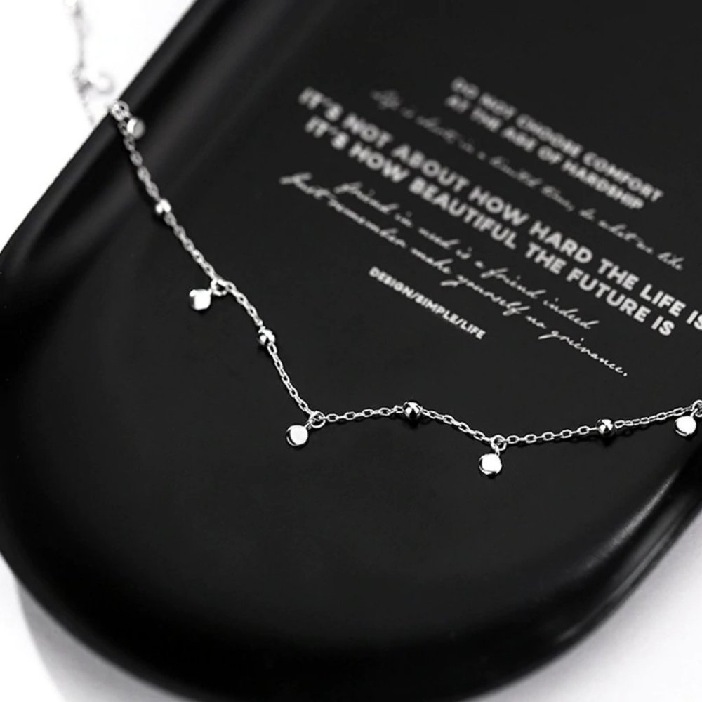 NEW 925 Sterling Silver Coin Disc Bead Necklace - Picture 6 of 8